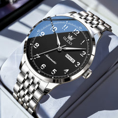 OLEVS 7100 Arabic Numeral Dual Calendar Automatic Watch For Men