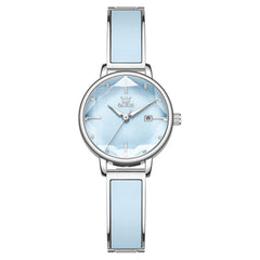OLEVS 5656 Diamond Cut Faceted Crystal Quartz Watch Leather or Steel Bracelet Elegant Dress Timepiece for Women