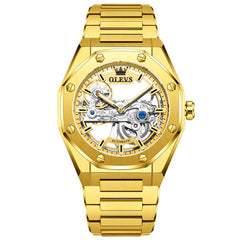 OLEVS 6742 Octagonal Skeleton Mechanical Watch for Men
