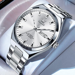 OLEVS Integrated Bracelet Automatic Day Date Watch 9907 for Men