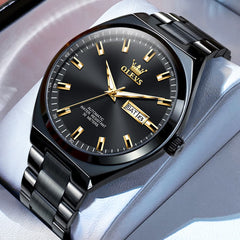 OLEVS Integrated Bracelet Automatic Day Date Watch 9907 for Men