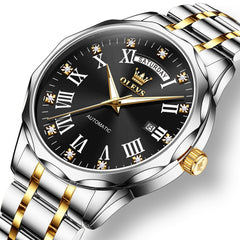 OLEVS 6780 Roman Numerals Day Date Mechanical Watch for Men