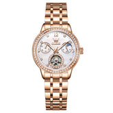 OLEVS 6750 Diamond Bezel Skeleton Mechanical Watch for Women