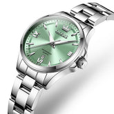OLEVS 3668 Quartz Pastel Stainless Steel Watch For Women