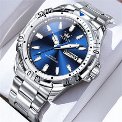 OLEVS Mecha Sport Day Date Watch for Men Stainless Steel 5560