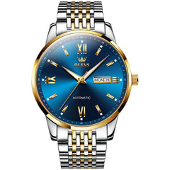 OLEVS 6777 Minimalist Day Date Mechanical Watch for Men