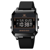 OLEVS 1103 Square Digital Streetwear Sport Watch for Men - AllBlack Watch | Olevs Watch Store