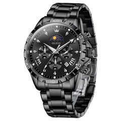 OLEVS 2949 steel quartz chronograph watch view 1