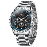 OLEVS 2949 steel quartz chronograph watch view 2