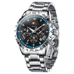 OLEVS 2949 steel quartz chronograph watch view 2