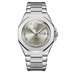 OLEVS 3727 Geometric Luminous Quartz Watch for Men - Silver Grey Watch | Olevs Watch Store