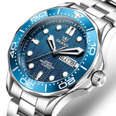 OLEVS 3738 Wave Dial Dive Style Quartz Watch for Men