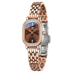 OLEVS 5697 Stainless Steel Rose Gold Brown front