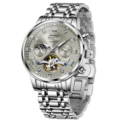 OLEVS 6763 silver gray automatic mechanical watch