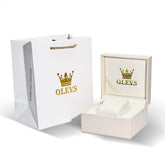 OLEVS Premium White Mechanical Watch Gift Box Set with VIP Cards - Cream White Watch | Olevs Watch Store