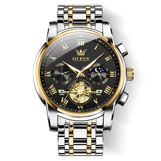 OLEVS 2859 Luxury Moon Phase Chronograph Quartz Watch for Men