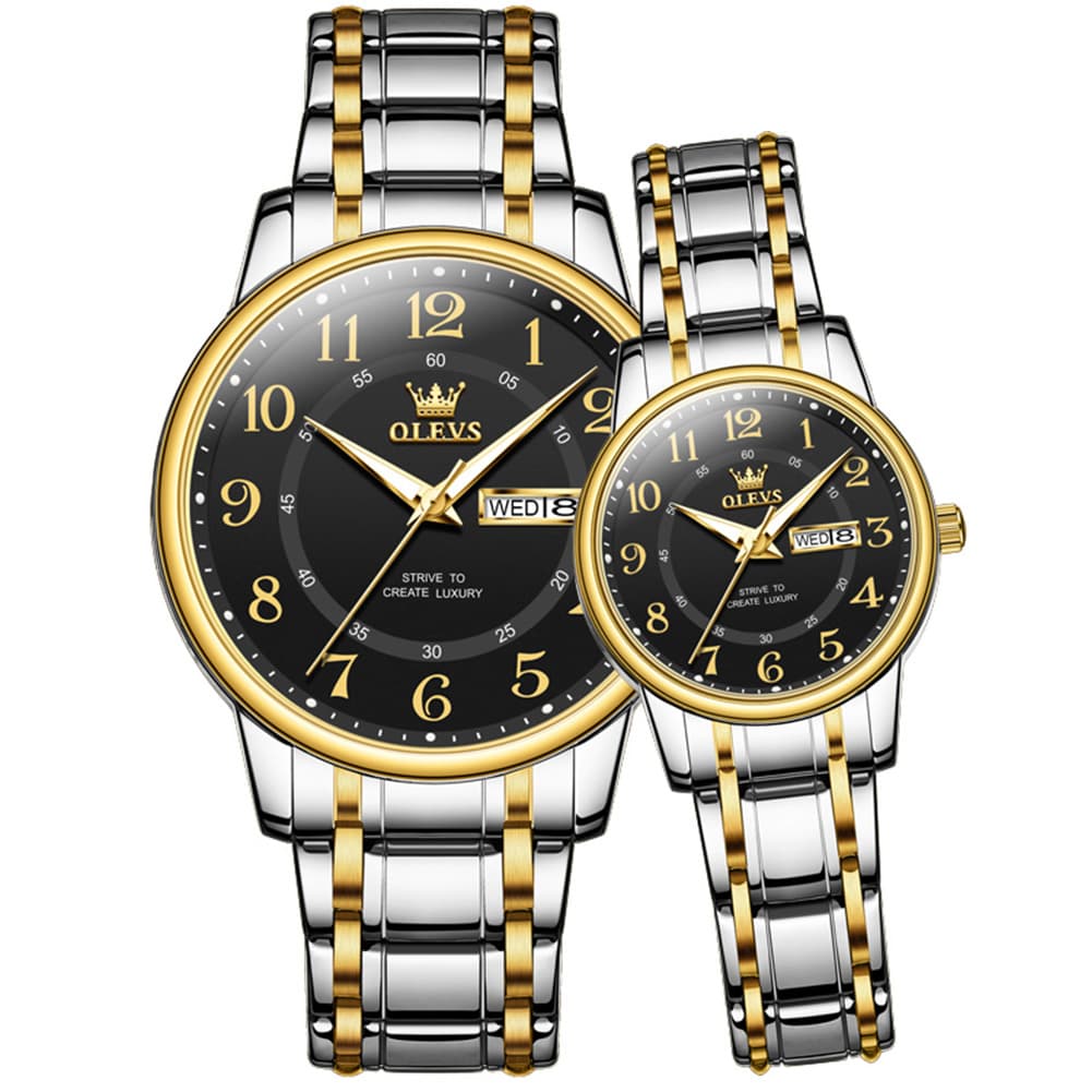 OLEVS 2891 Classic Digital Dial Couples Watch Set for Men Women