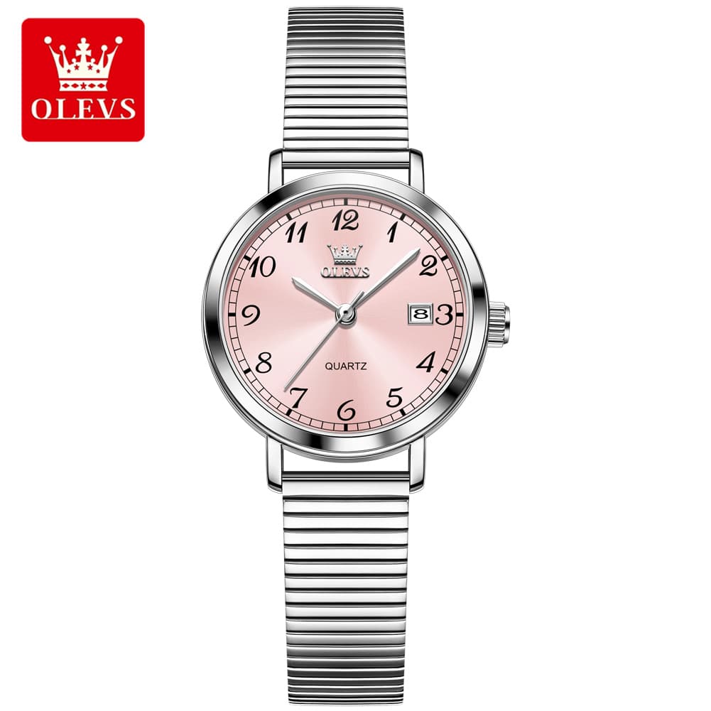 OLEVS Petite Minimalist Mesh Watch with Date 7130 for Women