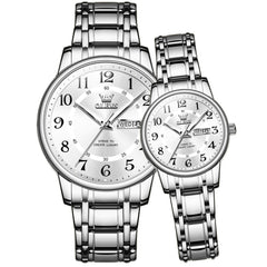 OLEVS 2891 Classic Digital Dial Couples Watch Set for Men Women