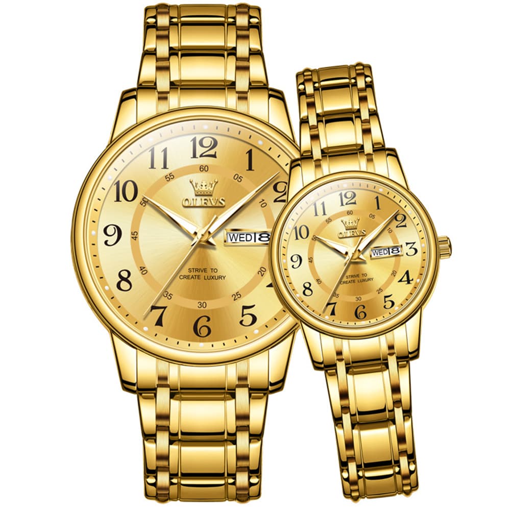 OLEVS 2891 Classic Digital Dial Couples Watch Set for Men Women