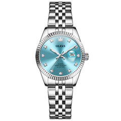 OLEVS 3705 Classic Luxury Fluted Bezel Quartz Watch for Women