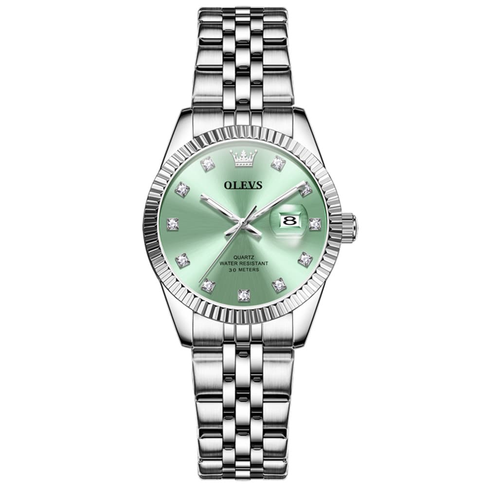 OLEVS 3705 Classic Luxury Fluted Bezel Quartz Watch for Women