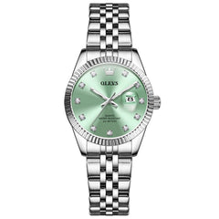 OLEVS 3705 Classic Luxury Fluted Bezel Quartz Watch for Women
