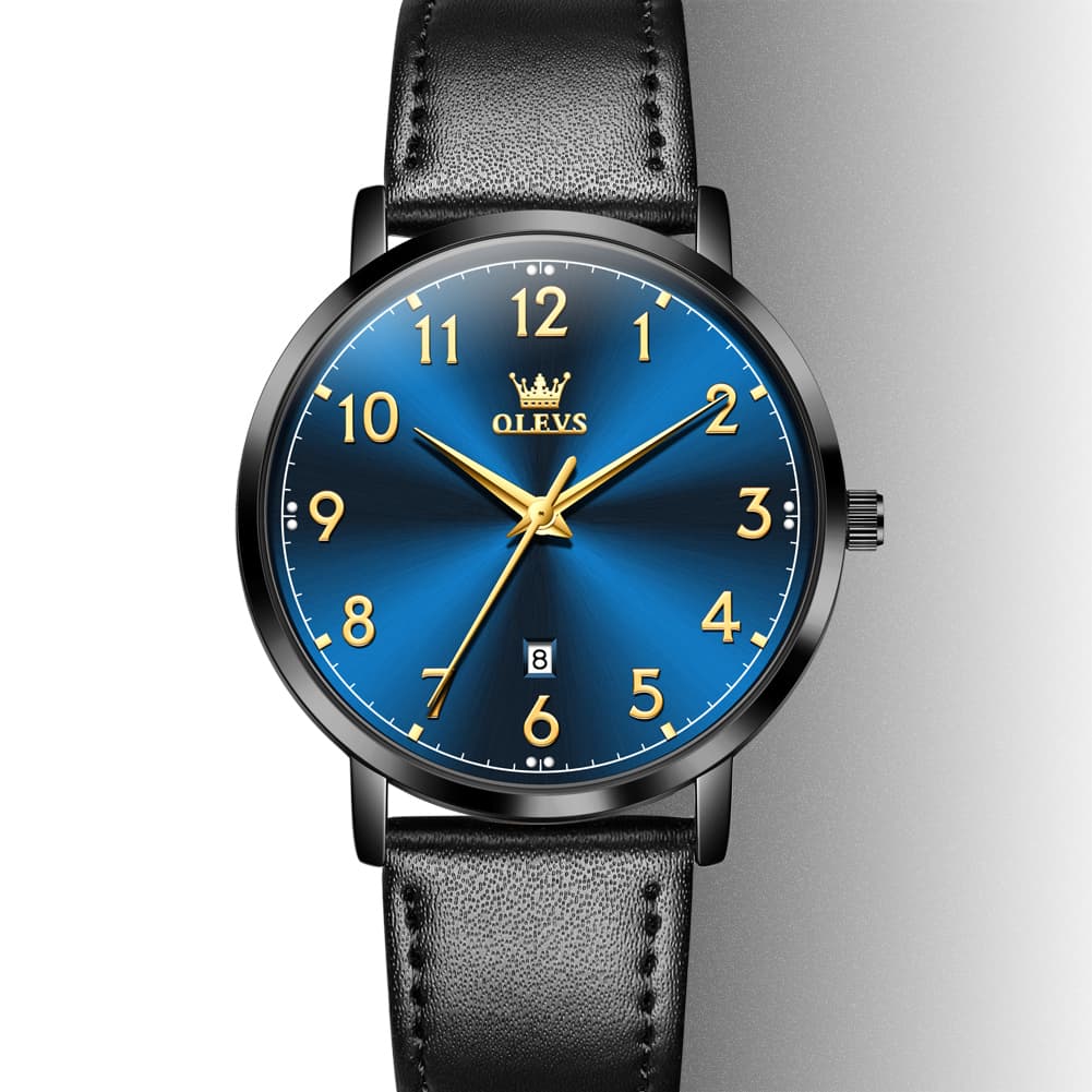 OLEVS 5653 Ultra Thin Couple Watch Milanese Mesh and Leather Strap Date Timepiece for Men and Women