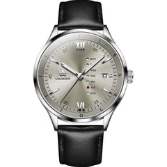 OLEVS 2931 Minimalist Leather Quartz Watch for Men