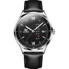 OLEVS 2931 Minimalist Leather Quartz Watch for Men