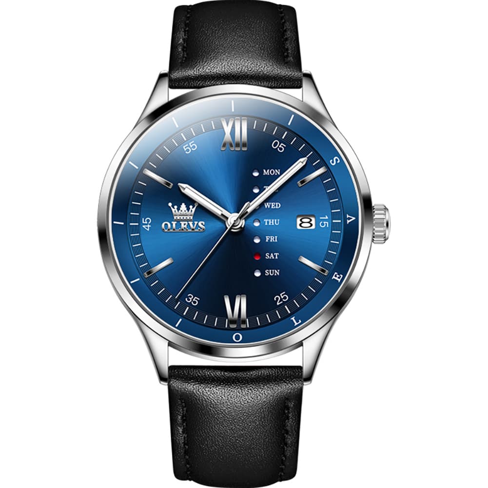 OLEVS 2931 Minimalist Leather Quartz Watch for Men
