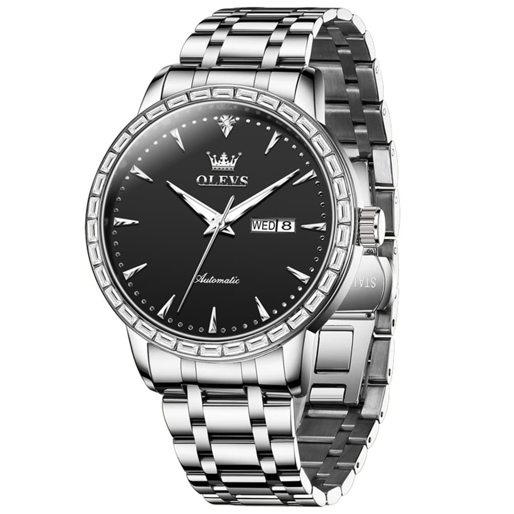 OLEVS 7019 Diamond Bezel Automatic Mechanical Watch For Men
