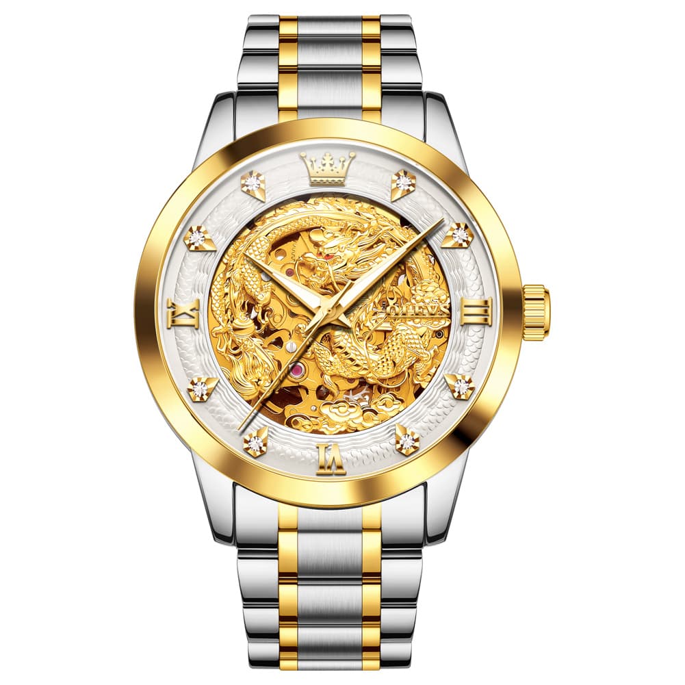 OLEVS 7027 Golden Dragon Automatic Mechanical Watch for Men
