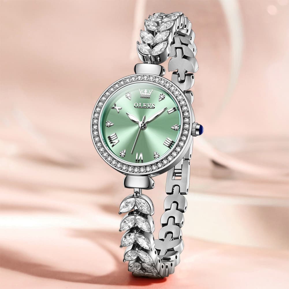 OLEVS 9971 Mermaid Bracelet Crystal Quartz Watch for Women