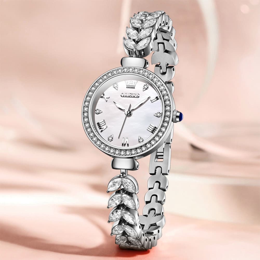 OLEVS 9971 Mermaid Bracelet Crystal Quartz Watch for Women