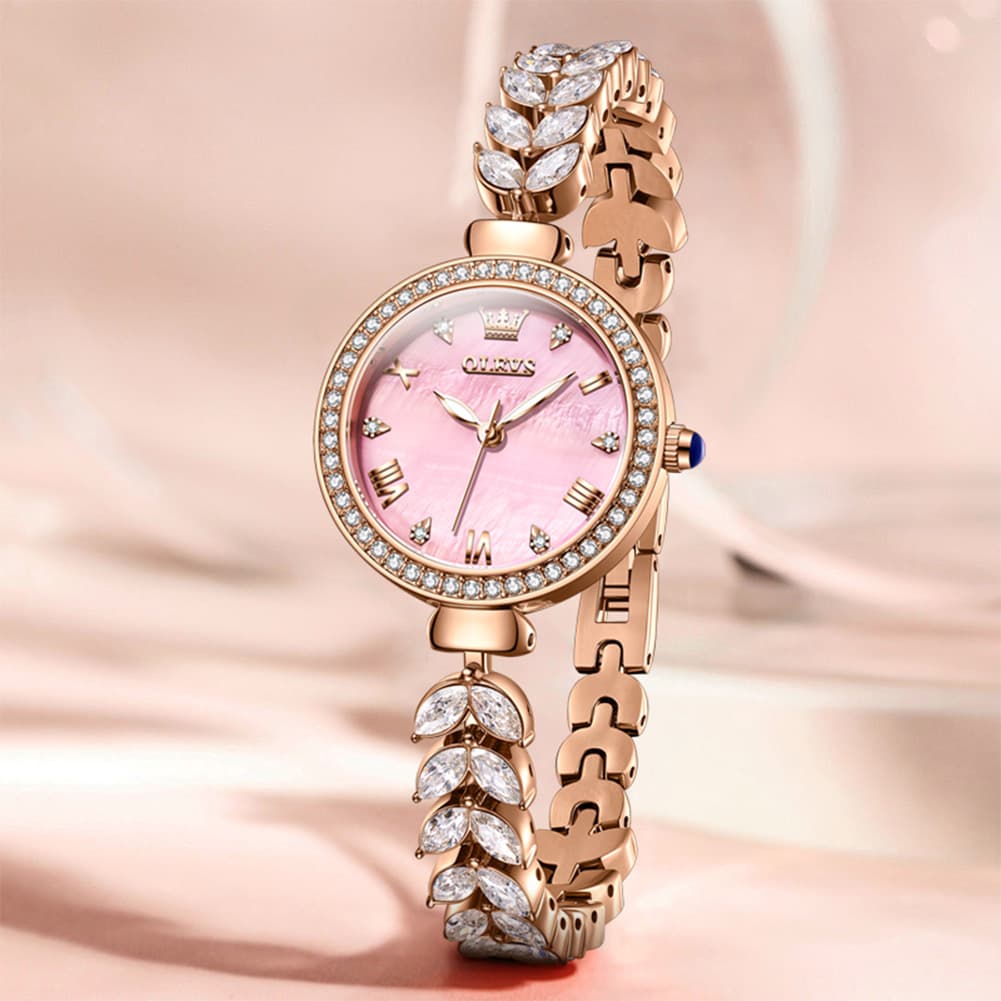 OLEVS 9971 Mermaid Bracelet Crystal Quartz Watch for Women