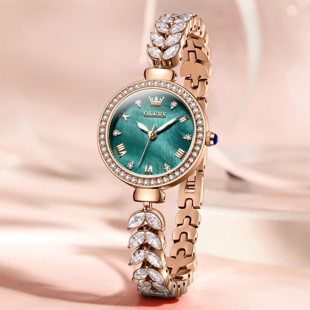 OLEVS 9971 Mermaid Bracelet Crystal Quartz Watch for Women