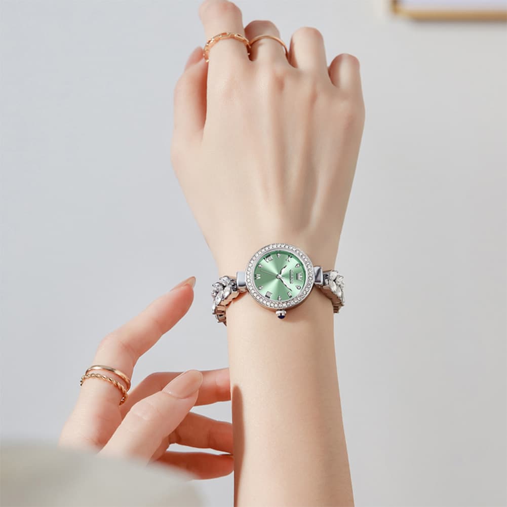 OLEVS 9971 Mermaid Bracelet Crystal Quartz Watch for Women