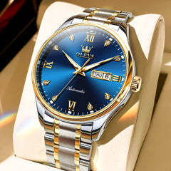 OLEVS Diamond Dial Day Date Automatic Mechanical Watch 9955 for Men
