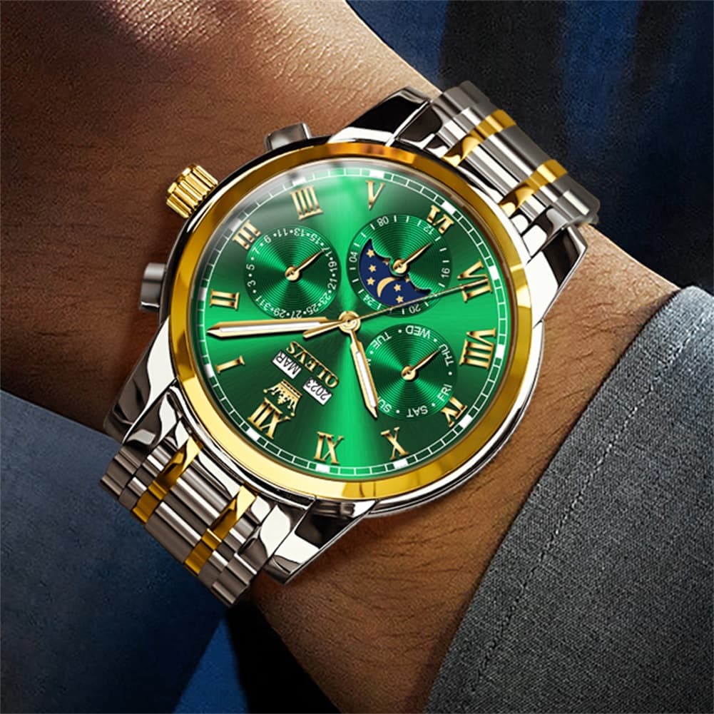 OLEVS 6692 Automatic Moon Phase Multifunction Steel Watch for Men