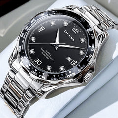 OLEVS 9988 Luxury Green Dial Quartz Dress Watch for Men