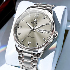 OLEVS Diamond Dial Day Date Automatic Mechanical Watch 9955 for Men