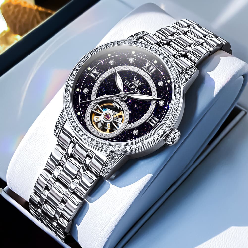 OLEVS 7036 Open Heart Automatic Watch For Women
