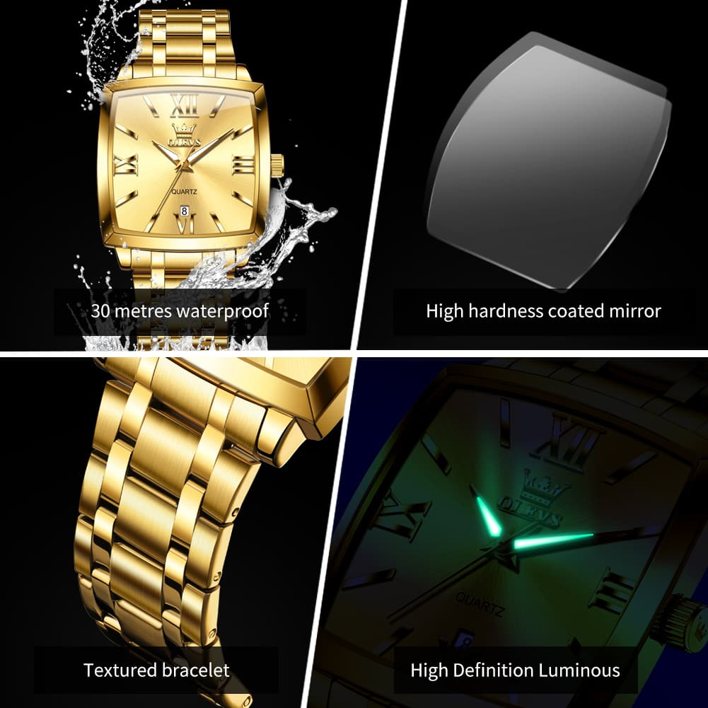 OLEVS 2969 Square Classic Quartz Watch for Men