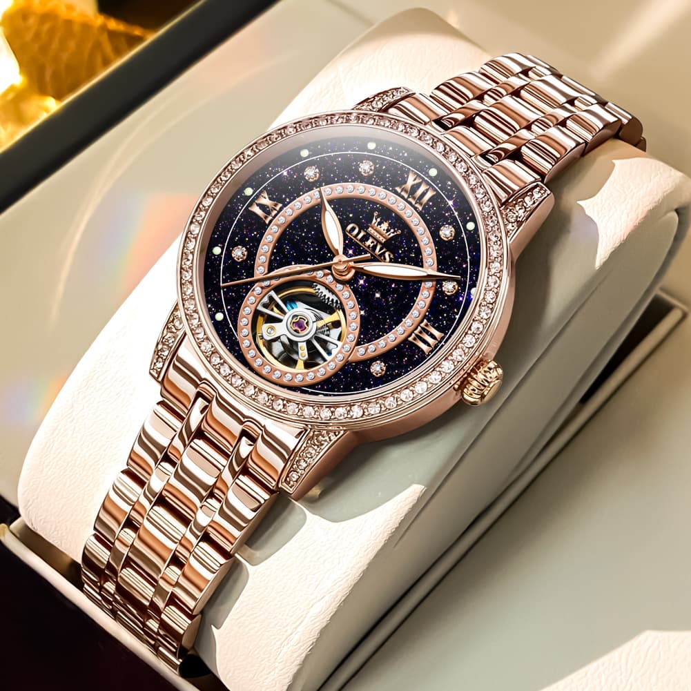 OLEVS 7036 Open Heart Automatic Watch For Women