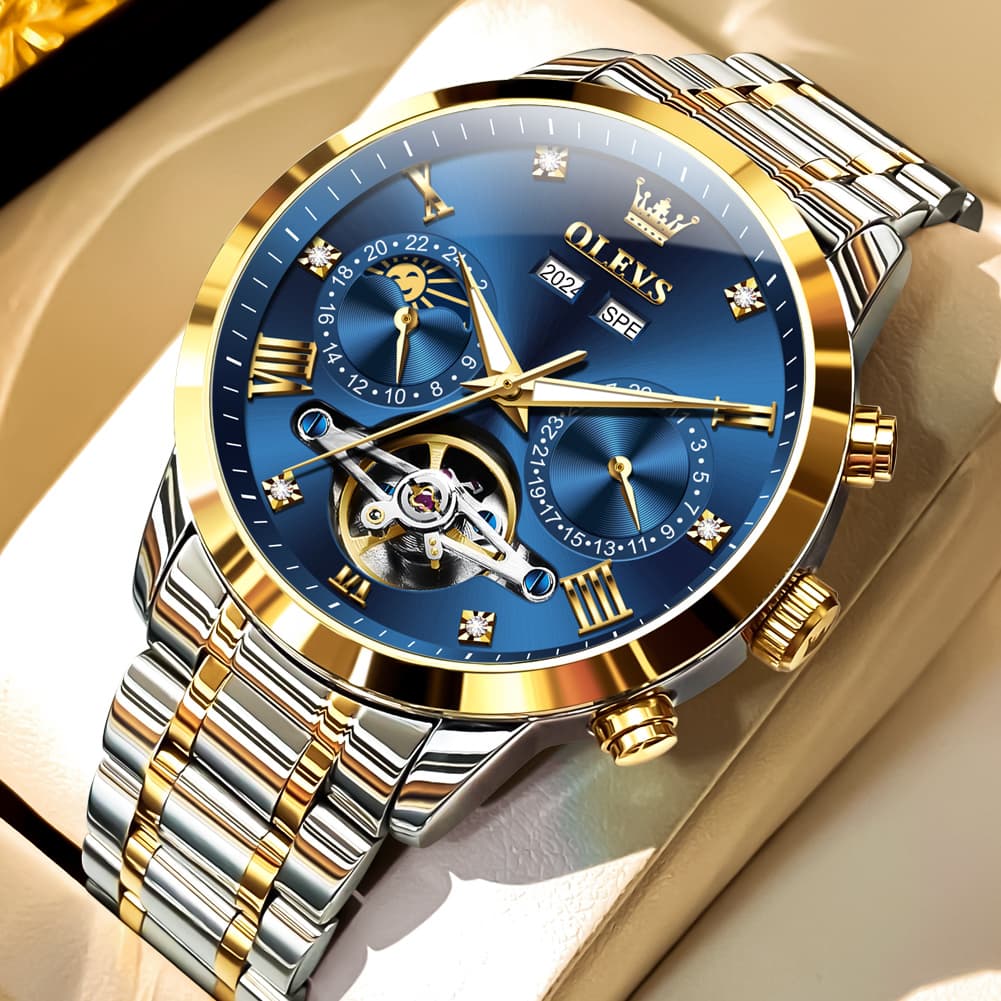 OLEVS 7029 Open Heart Automatic Mechanical Watch For Men