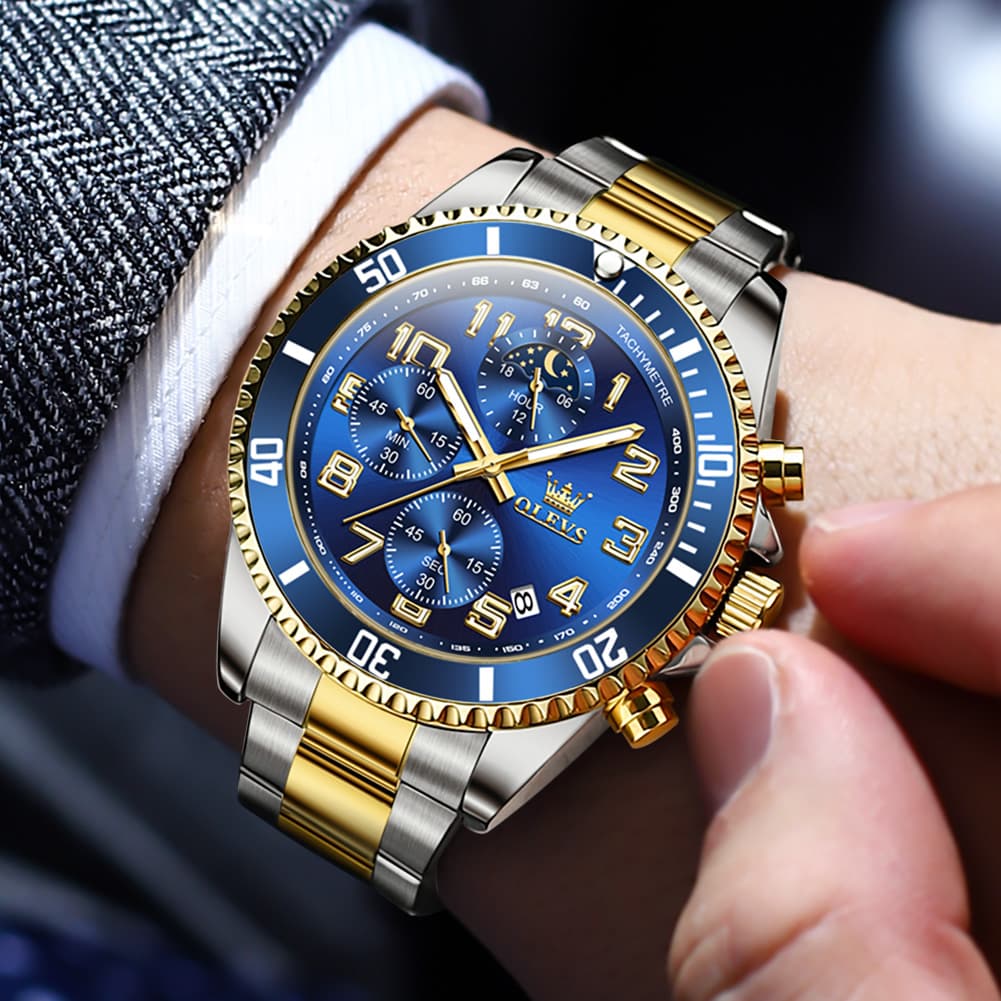 OLEVS 2926 Dive-Style Moon Phase Quartz Watch for Men
