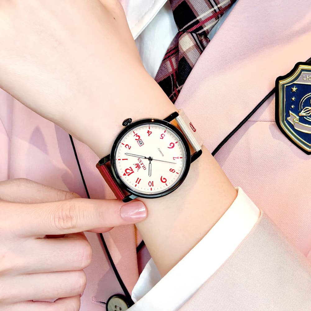 OLEVS 2991 Nylon Strap Casual Retro Quartz Watch for Men and Women