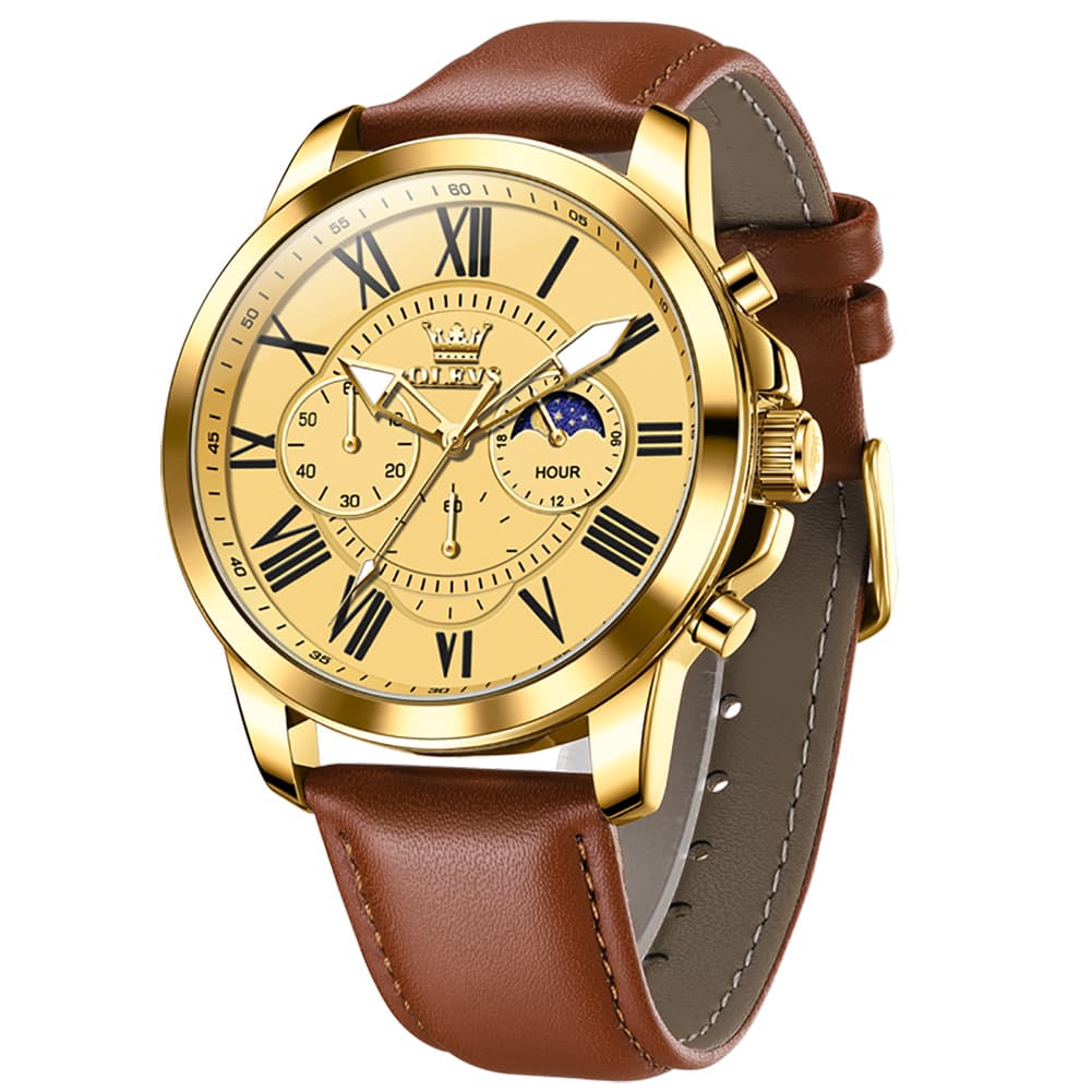 OLEVS 3632 Large Dial Multifunction Quartz Watch for Men
