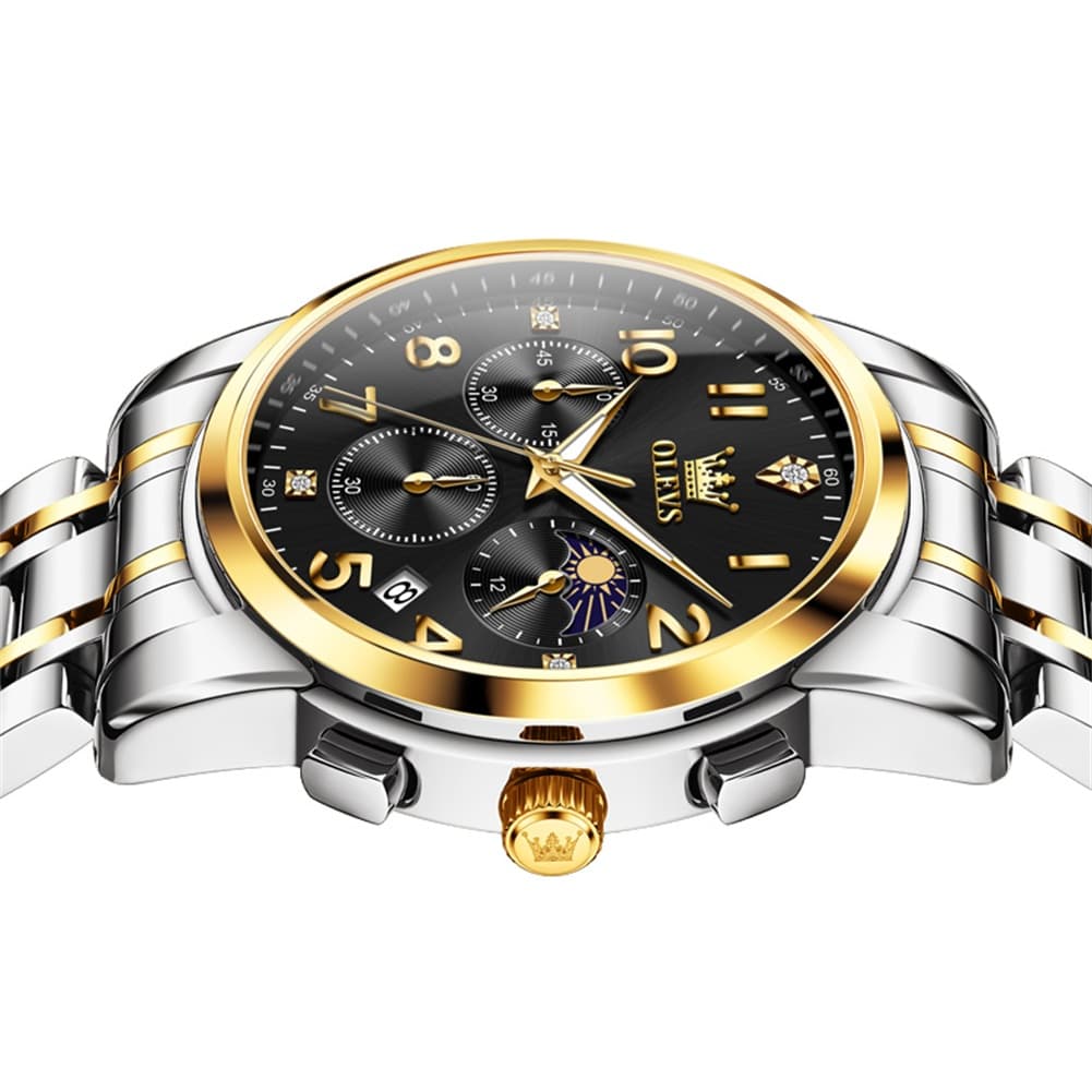 OLEVS 3628 Multifunction Moon Phase Quartz Watch for Men